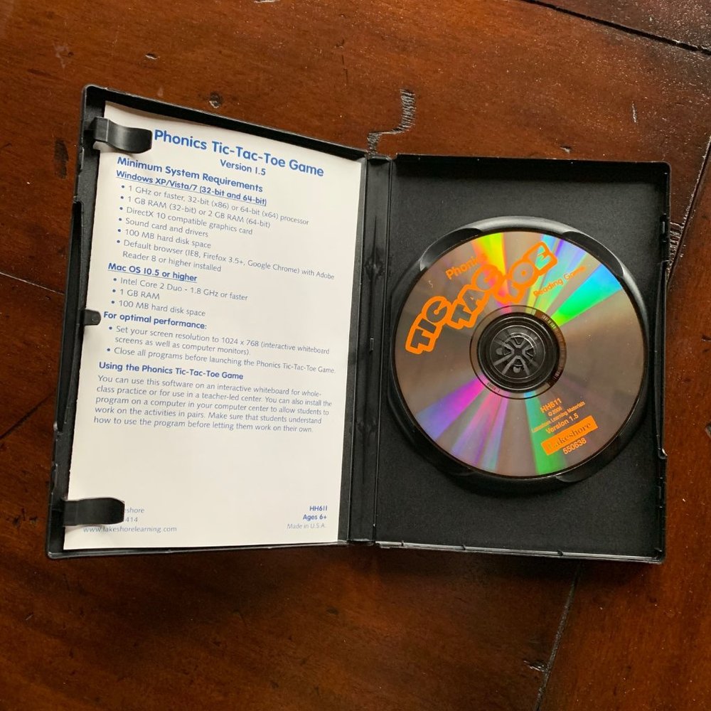 Tic-Tac-Toe Phonics PC Computer Reading Game